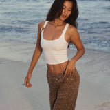INEZ Sequin Pants - Mocha