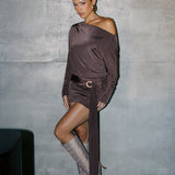 MAIA Mini Dress - Ganache