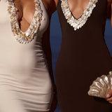 OLIVIA Shell Dress - Dark Chocolate