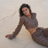 INEZ Sequin Pants - Mocha