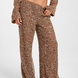 INEZ Sequin Pants - Mocha