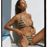 IVY Bikini Bottom - Brown Stripe